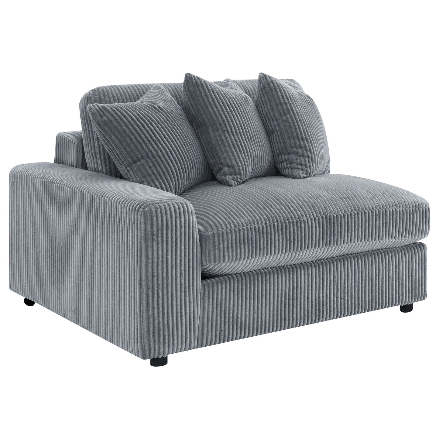 Cassidy upholstered sectional with reversible cushions in blue-gray corduroy by HouseOfZazla on Tampa Home & Garden Store
