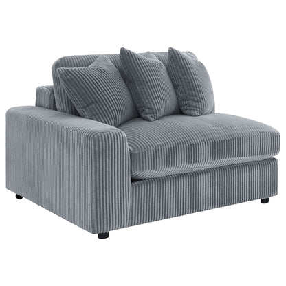 Cassidy upholstered sectional with reversible cushions in blue-gray corduroy by HouseOfZazla on Tampa Home & Garden Store