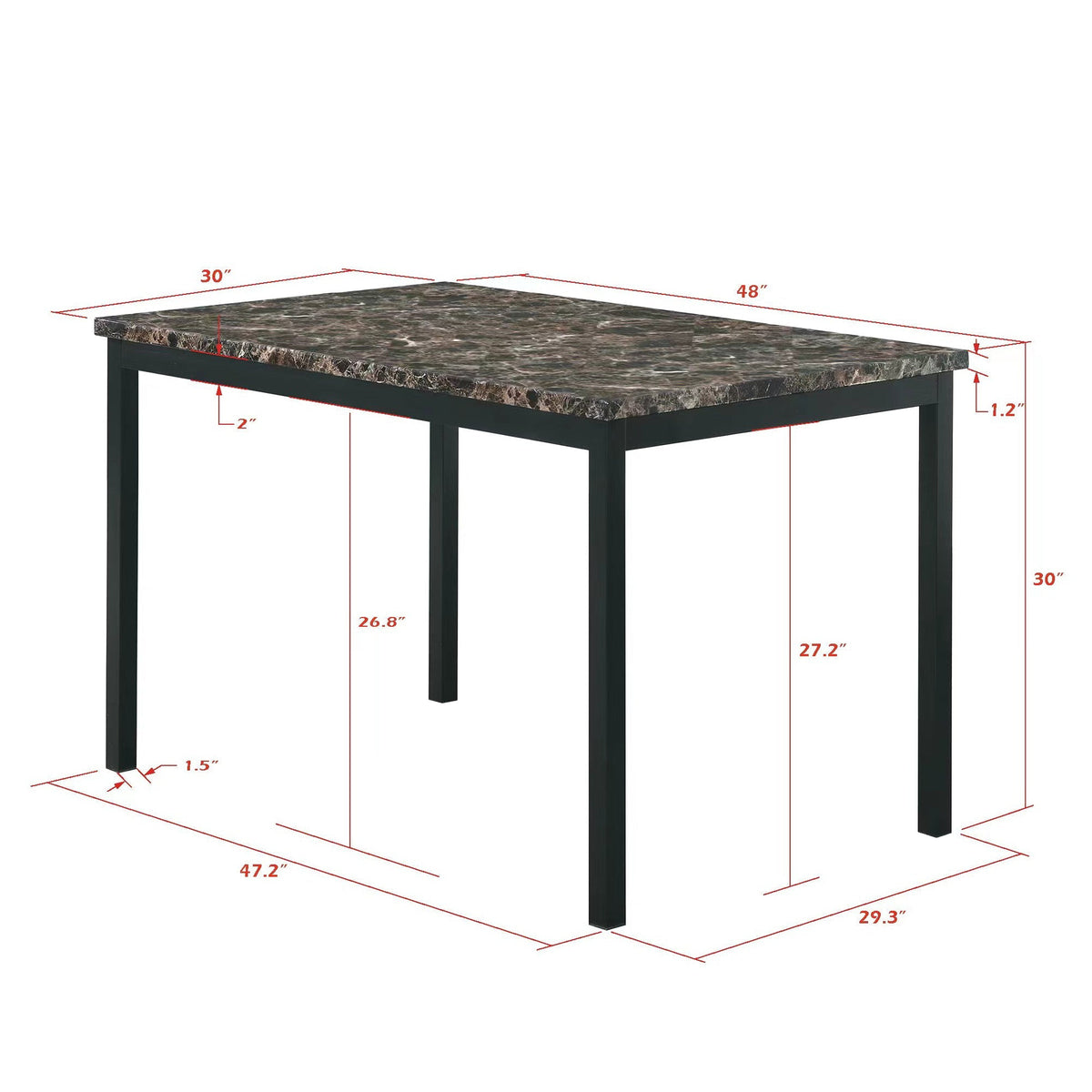 Coffee table with black metal frame and faux marble top by HouseOfZazla on Tampa Home & Garden Store