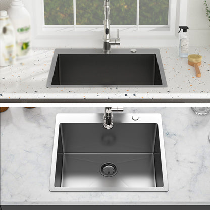 Topmount Sink 16 Gauge and Single Bowl Steel