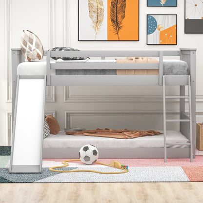 Bunk bed with convertible slide and ladder in gray by HouseOfZazla on Tampa Home & Garden Store