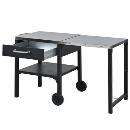 Large Foldable Outdoor Kitchen Cart And Storage