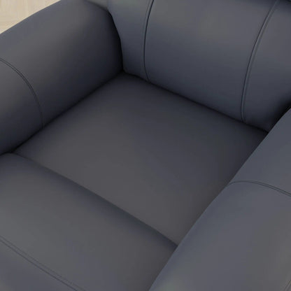 Oslo manual swivel glider recliner in dark gray leather with stitched cushions on Tampa Home & Garden Store