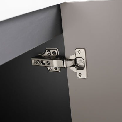 Freestanding bathroom vanity with soft close doors, two-tone gray and taupe panels, HouseOfZazla on Tampa Home & Garden Store