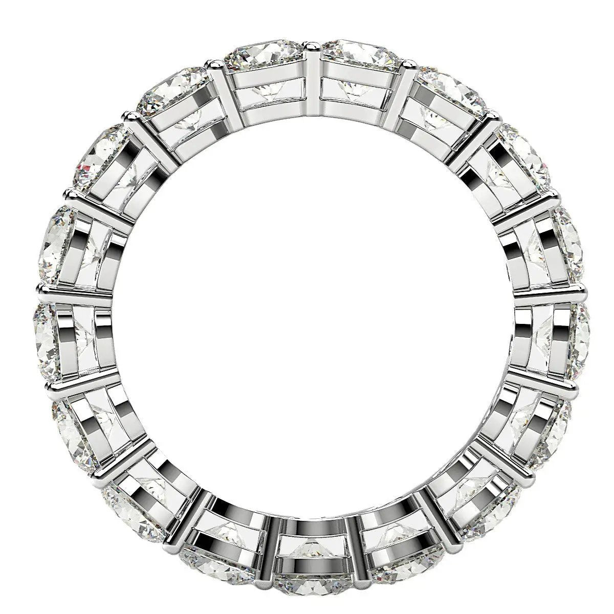 Round cut lab-grown diamond eternity ring in 14k white gold, 3 cttw FG/VS2, by Bids.com on Tampa Home & Garden Store
