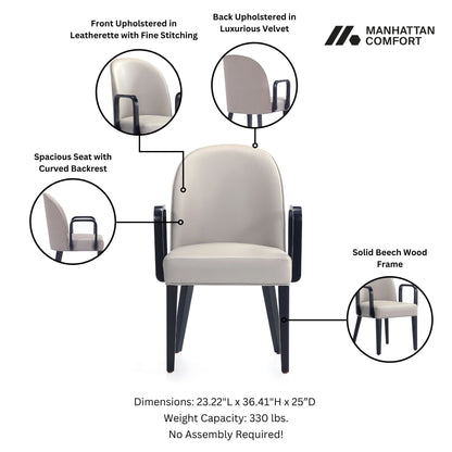 Modern Upholstered Beech And Wooden Armchair