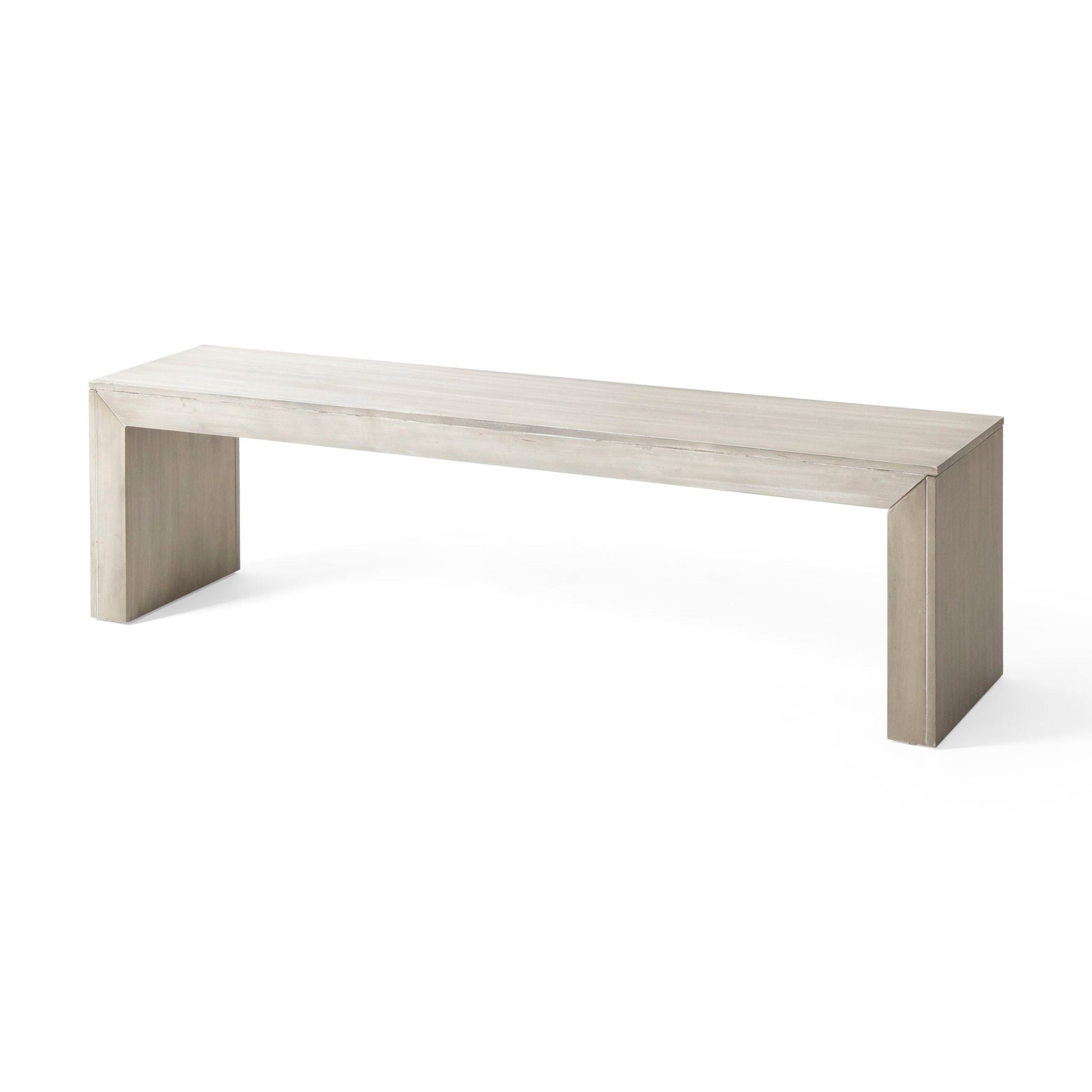 Acacia wood outdoor dining bench in farmhouse style with light finish HouseOfZazla on Tampa Home & Garden Store
