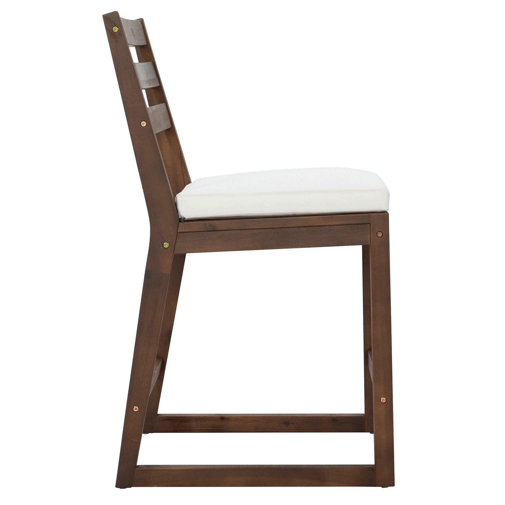 Patio Bar Chair from HouseOfZazla, brown wood frame with beige cushion, 5 Piece Outdoor Set on Tampa Home & Garden Store