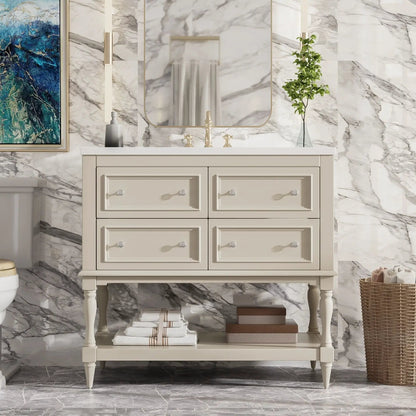 Bathroom vanity cabinet with undermount sink, 4-drawer vanity by Unique Piece Furniture on Tampa Home & Garden Store