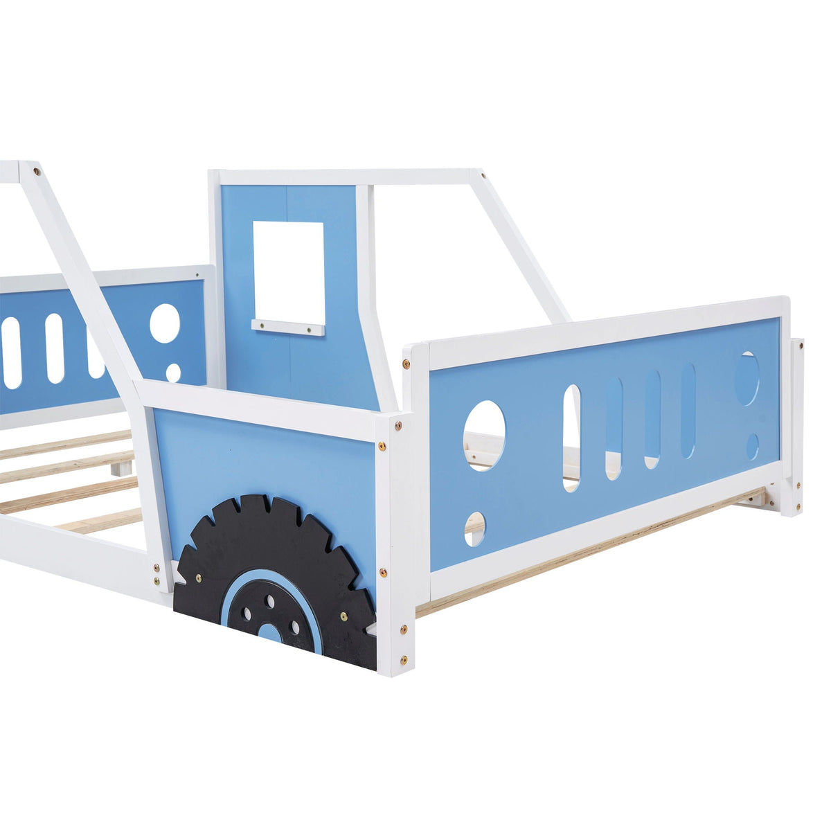 Classic Car Shaped Platform Bed With Wheels blue frame HouseOfZazla on Tampa Home & Garden Store