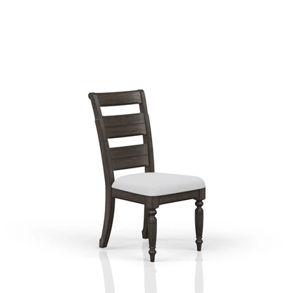 Upholstered Ladderback Side Chair Set of 2 Coffee
