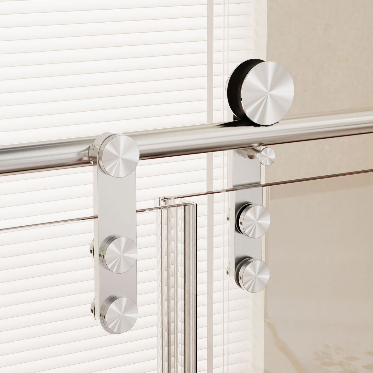 Frameless single sliding shower doors with towel rail & handle, chrome hardware HouseOfZazla on Tampa Home & Garden Store