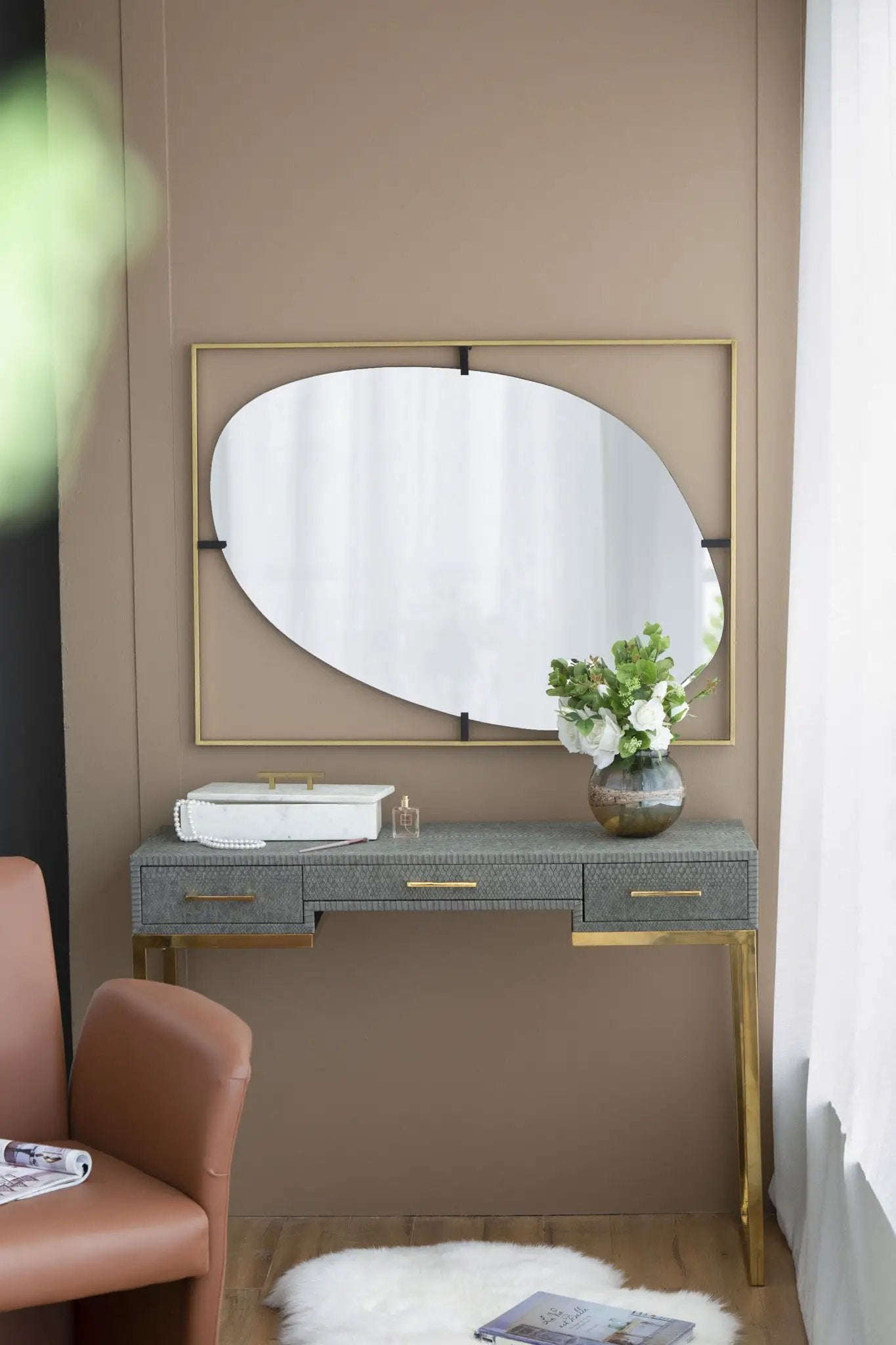 Poppy Mirror With Metal Frame Design Bathroom