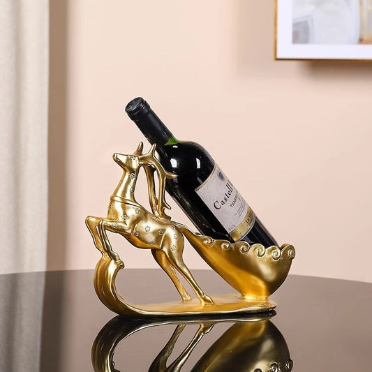 Range-bouteilles de vin créatif cerf doré, meuble de bar de salon, décoration de meuble TV, range-bouteilles de vin rouge, objets d'artisanat décoratifs