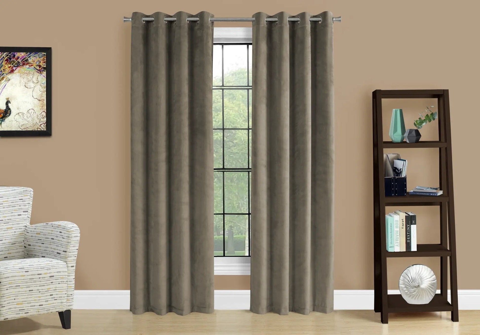 2-piece curtain panel set gray room-darkening grommets by Unique Piece Furniture on Tampa Home & Garden Store
