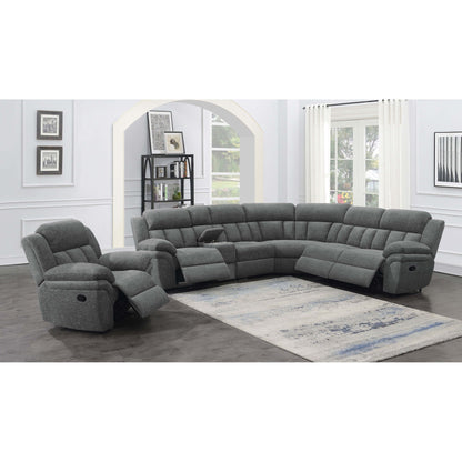 Divine 6-piece reclining sectional in gray upholstery by HouseOfZazla with chaise lounges on Tampa Home & Garden Store