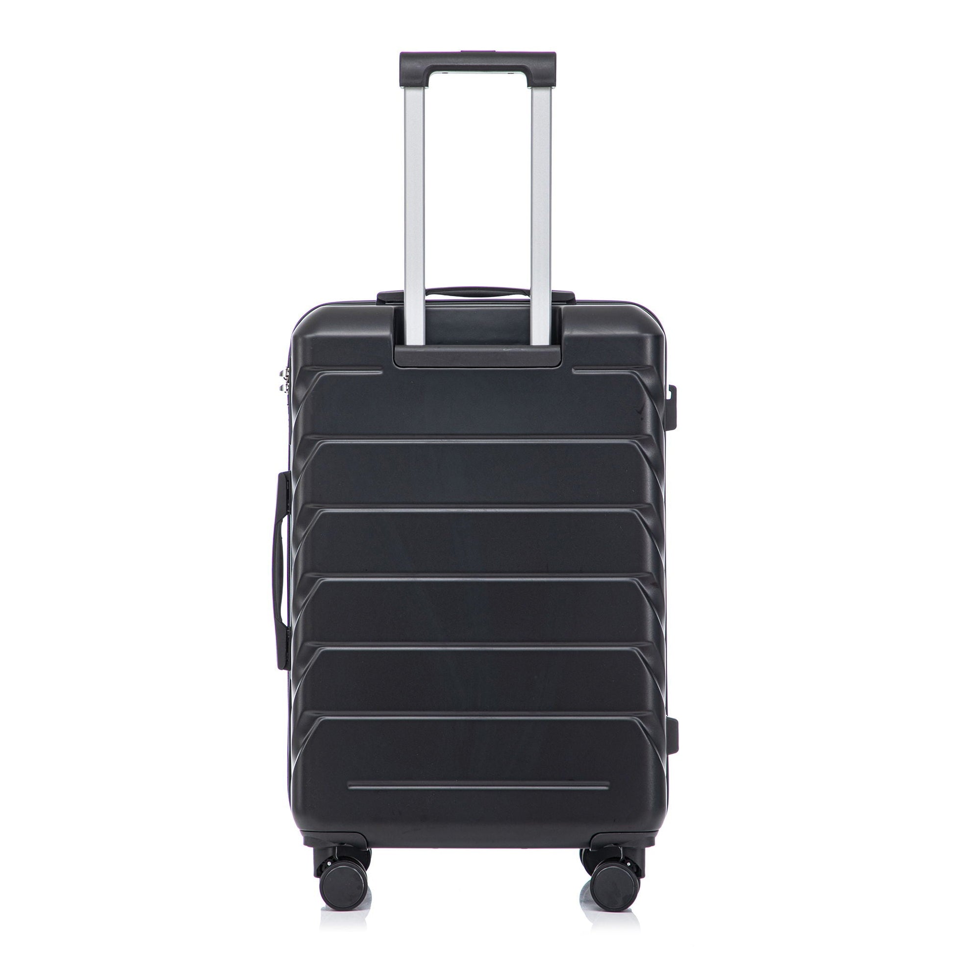 HouseOfZazla black hard-shell spinner luggage with silver telescoping handle and wheels on Tampa Home & Garden Store