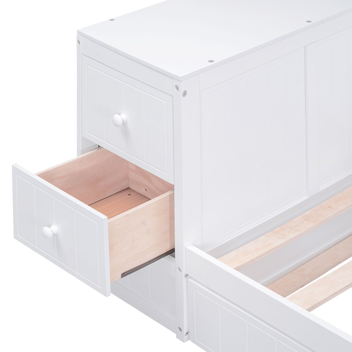 Daybed with beadboard panels and built-in storage drawer in white on Tampa Home & Garden Store