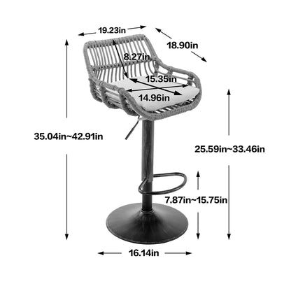 Modern Swivel Bar Stools with Footrest Set of 2