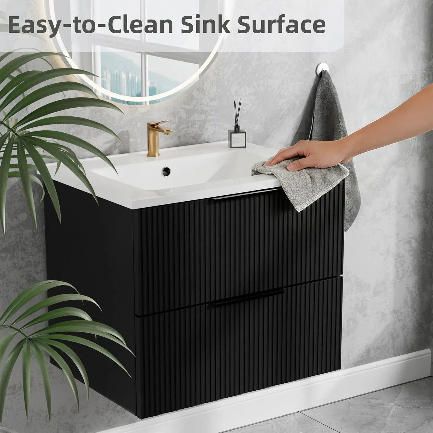 Floating Wall Mounted Vanity Sink and Drawers