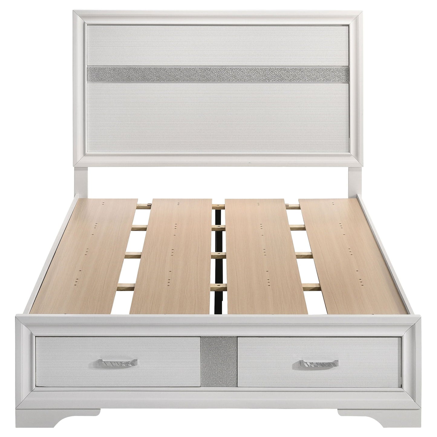 Urbana storage panel bed in silver finish with built-in drawers by HouseOfZazla on Tampa Home & Garden Store
