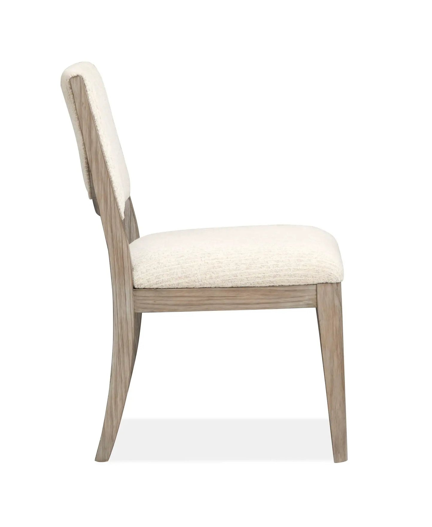 Braelyn upholstered side chair set of 2, cream fabric seat, gray-washed light wood frame on Tampa Home & Garden Store