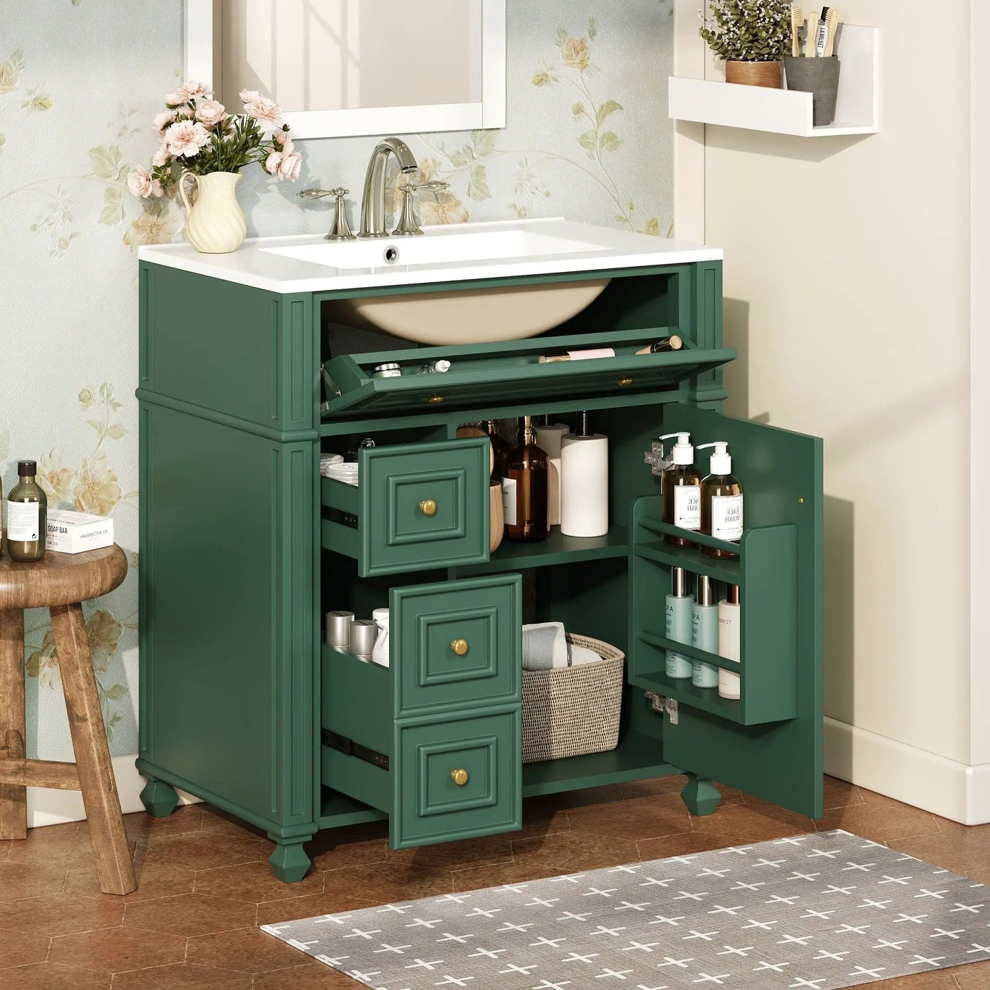 Bathroom Vanity with Sink and Soft Close Doors