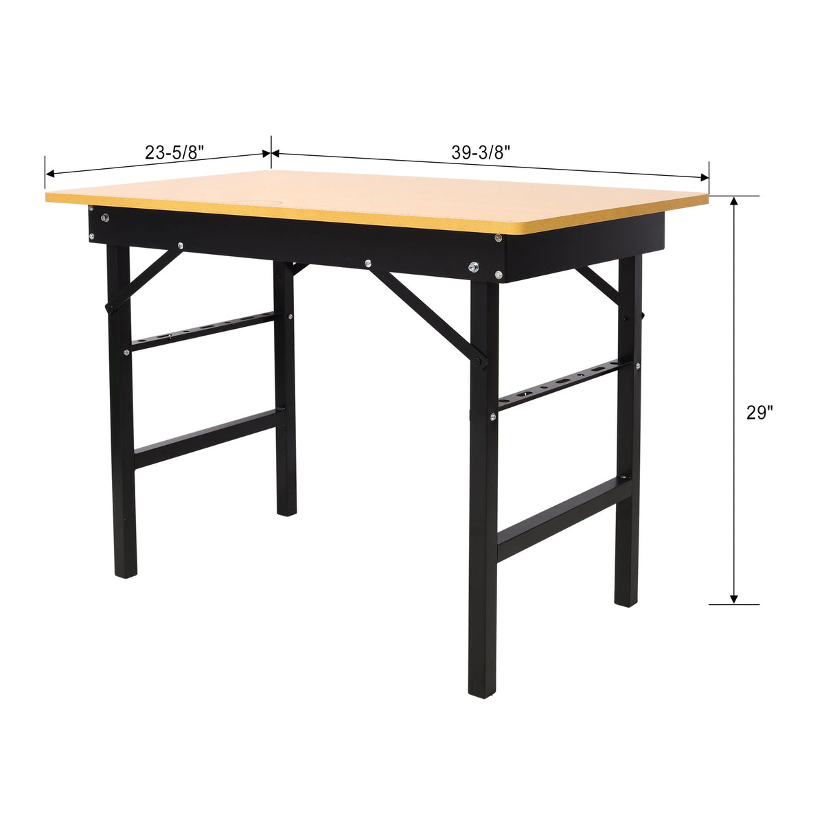 Portable fold work table with measuring tape and angle finder in black HouseOfZazla station on Tampa Home & Garden Store