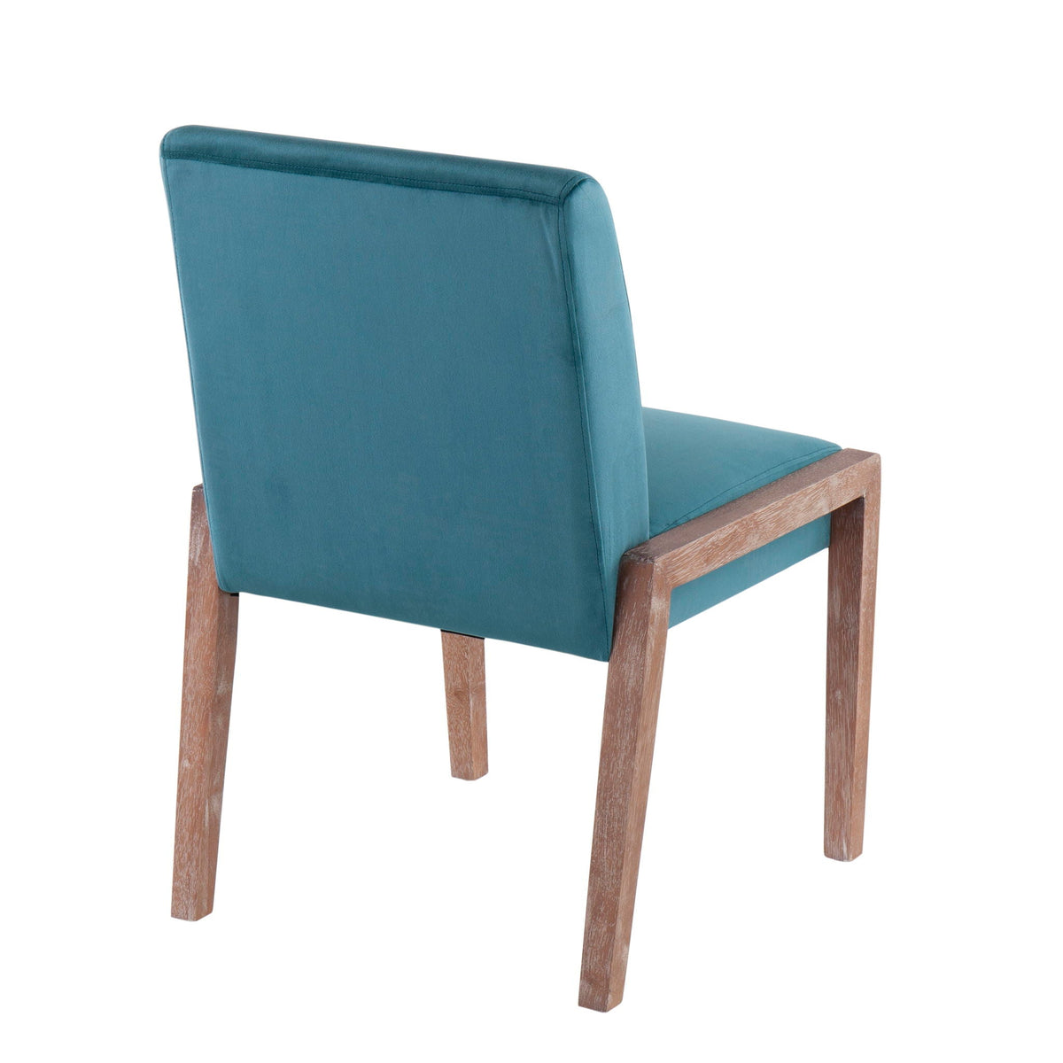 Contemporary chair set of 2 with foam-padded teal seats and wooden legs HouseOfZazla on Tampa Home & Garden Store