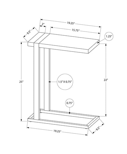 C Shaped Accent Table With Modern Wood Look