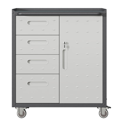 HouseOfZazla tool storage cabinet on wheels with lockable door and multiple drawers on Tampa Home & Garden Store