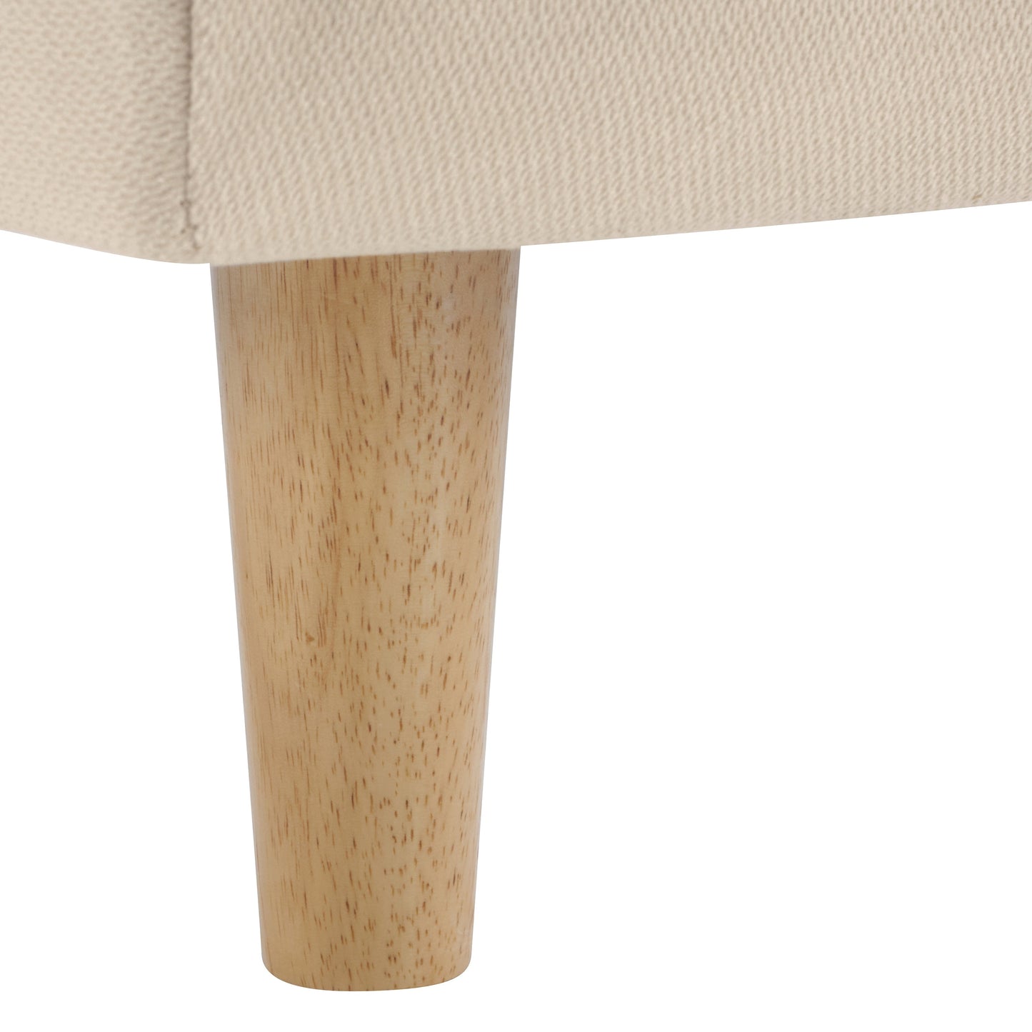 King Size Beige and Chunky Upholstered Bed Frame