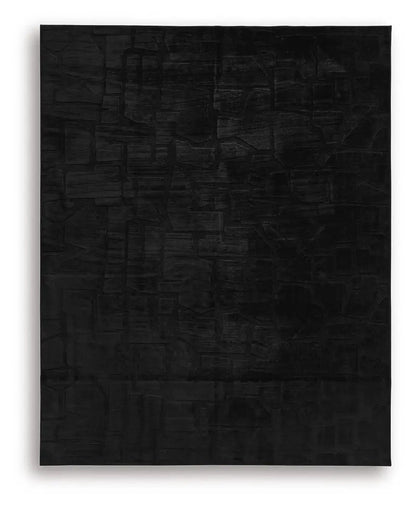 Gibbswell Washable Faux Fur Rug Black 8x10