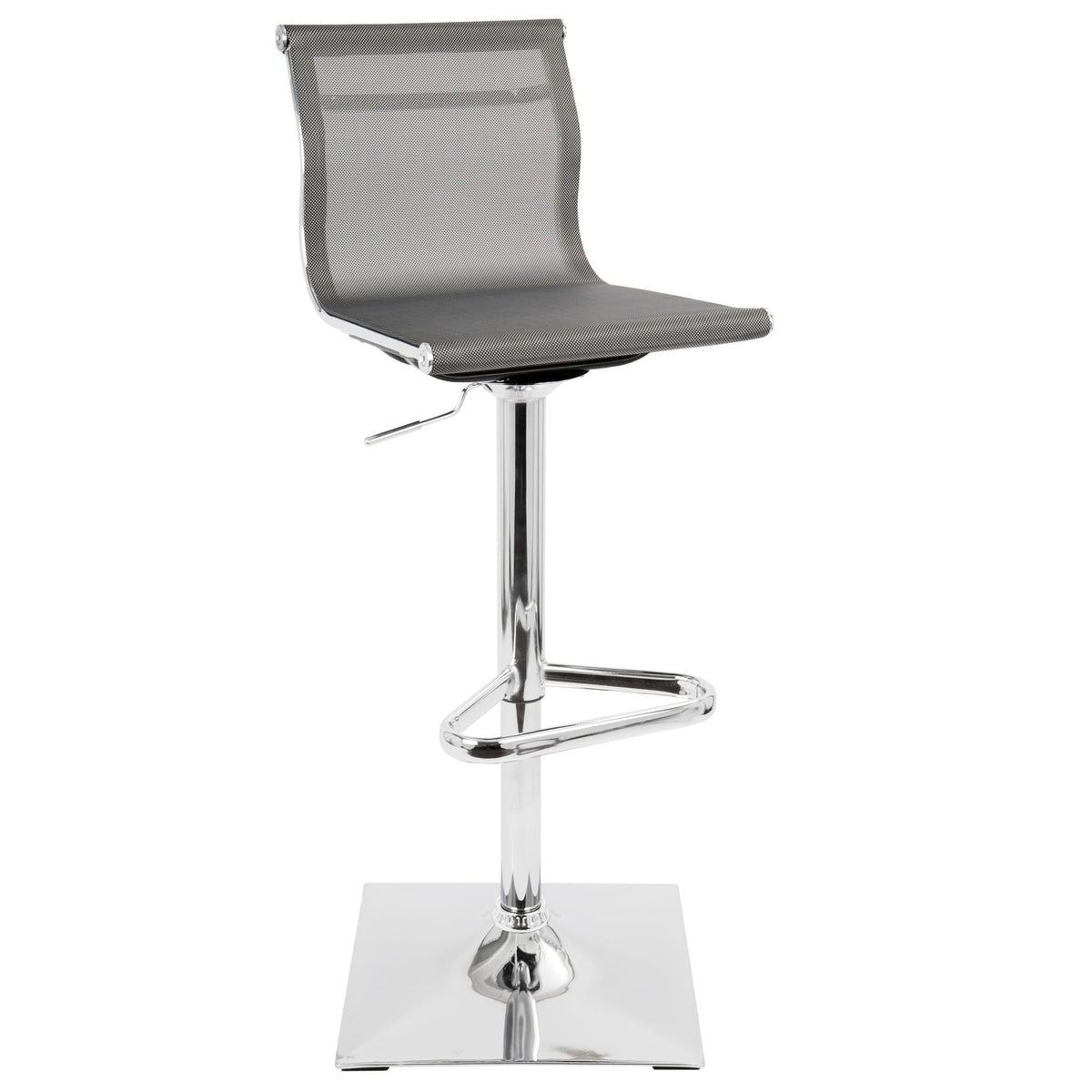 HouseOfZazla contemporary adjustable barheight barstool with swivel pearl silver mesh seat on Tampa Home & Garden Store