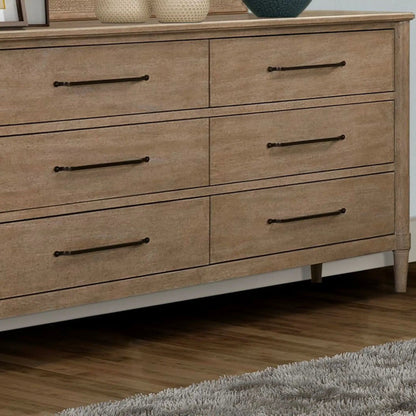 6 Drawer Dresser In Sand With Cedar Lined Bottom