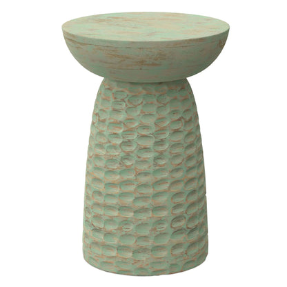 Boyd Handcrafted Accent Table turquoise top with textured pedestal base Unique Piece Furniture on Tampa Home & Garden Store