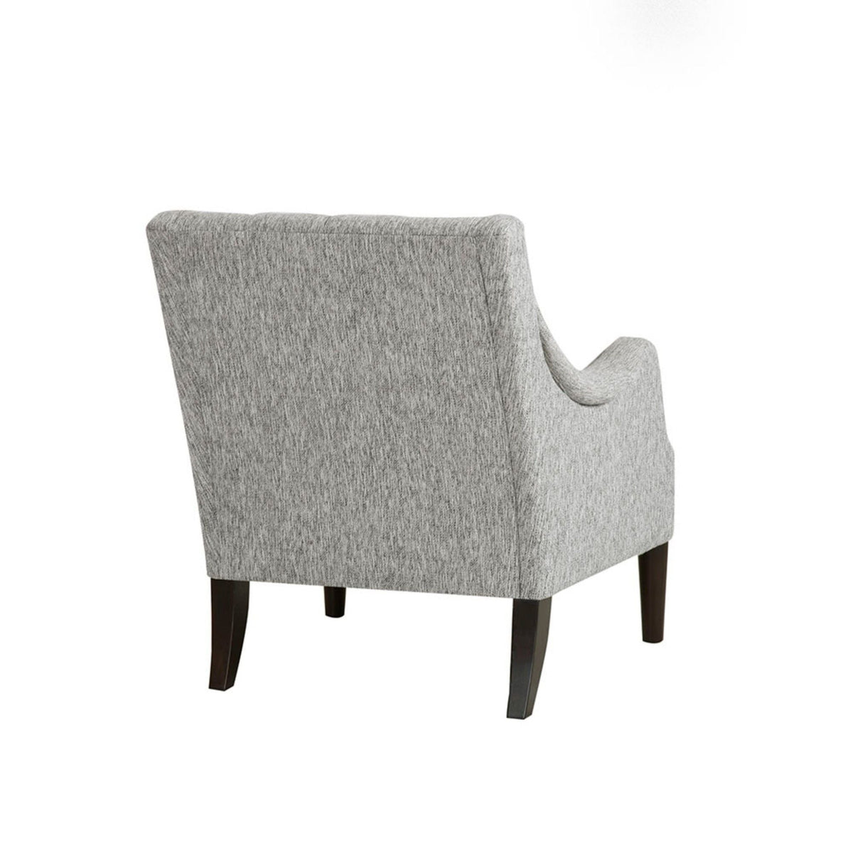Button tufted accent chair gray by HouseOfZazla with removable cushion and dark wood legs on Tampa Home & Garden Store