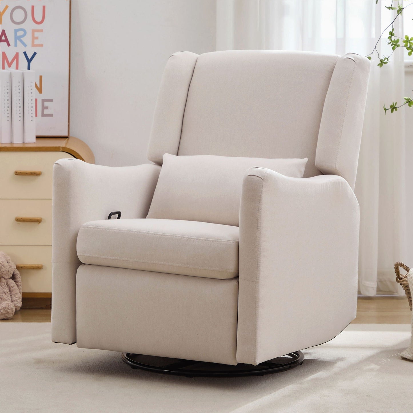 Wide Wingback Swivel Glider And Recliner