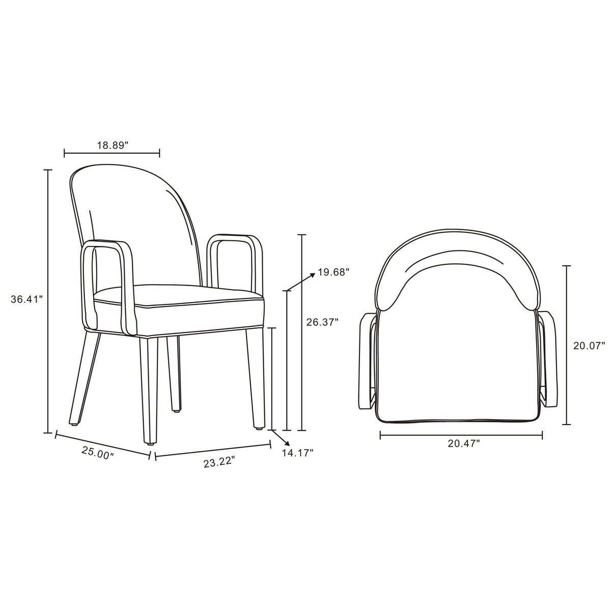 Modern Upholstered Beech And Wooden Armchair