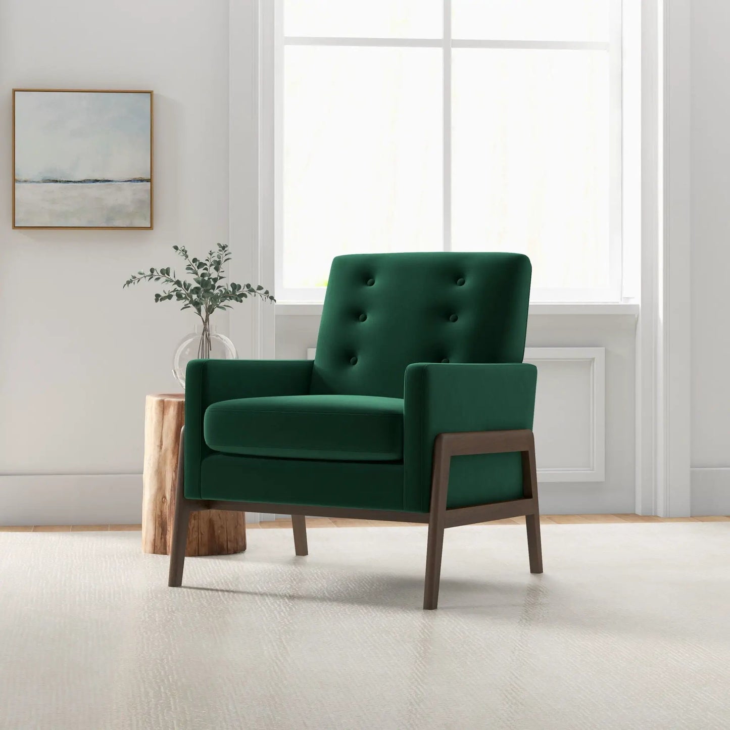 Cole Solid Wood Lounge Chair Mid Century Modern