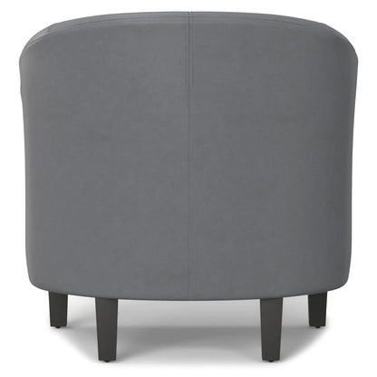 Austin Transitional Tub Chair by Unique Piece Furniture, gray upholstered fabric, dark legs on Tampa Home & Garden Store