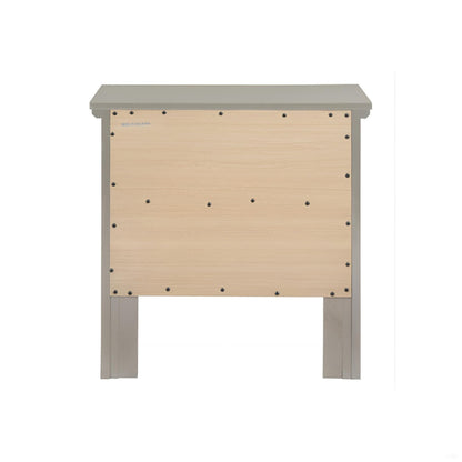 English Dovetailed Drawers Nightstand gray frame with natural wood fronts HouseOfZazla accent nightstand on Tampa Home & Garden Store