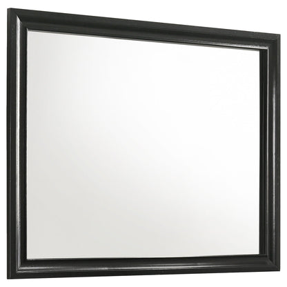 Corbin Glittering Bedroom Mirror, black framed with chrome inner edge, HouseOfZazla on Tampa Home & Garden Store