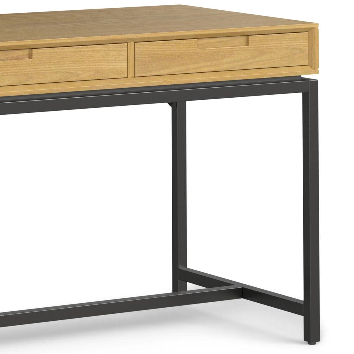 Mid Century Handmade Writing Desk With Storage 2-drawer oak top black metal frame HouseOfZazla on Tampa Home & Garden Store