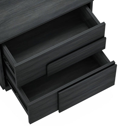 Modern Nightstand with Push to Open Drawers in dark gray wood finish by HouseOfZazla on Tampa Home & Garden Store