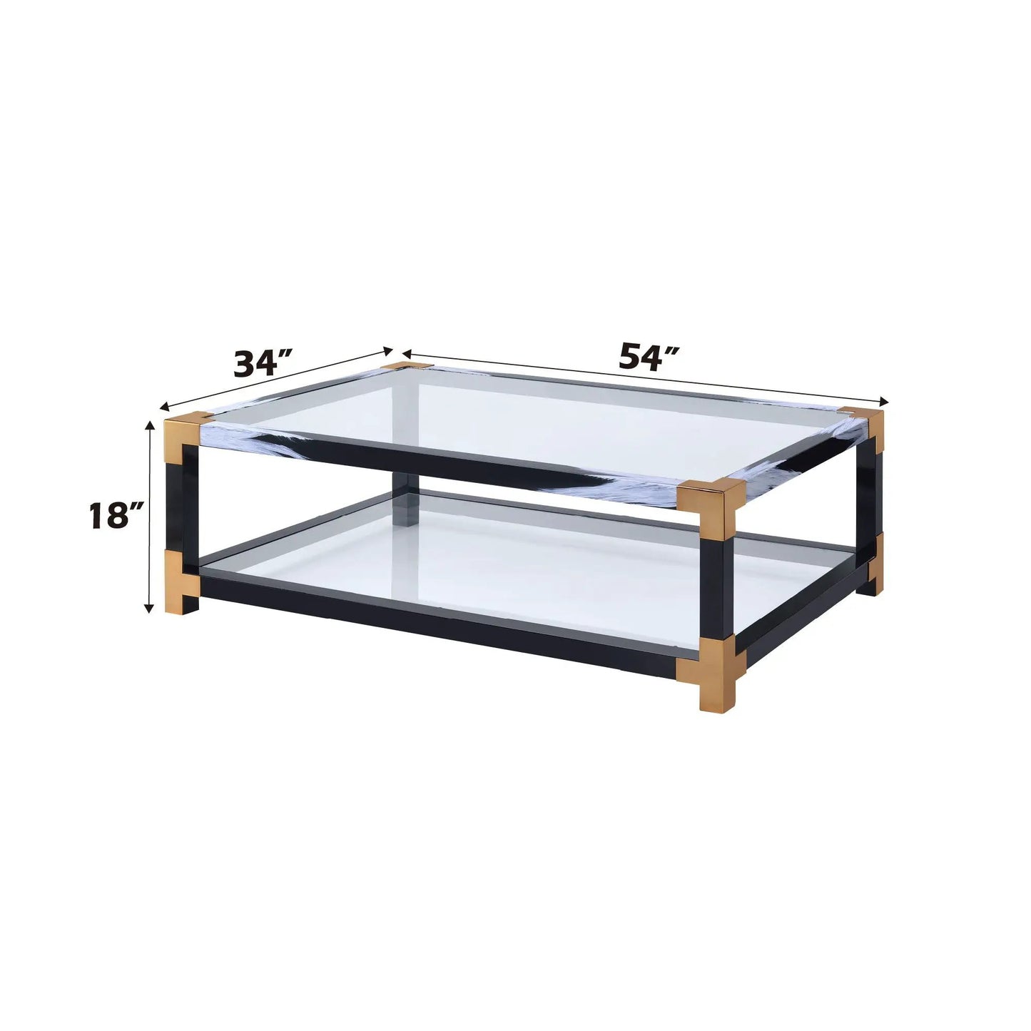 Lafty Glass Coffee Table and Open Shelf Modern