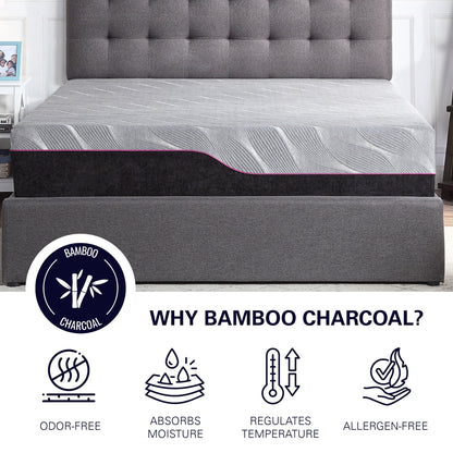 11-inch Renew Cooling Fast Responding Latex Foam Mattress; pink edge, bamboo charcoal logo on Tampa Home & Garden Store