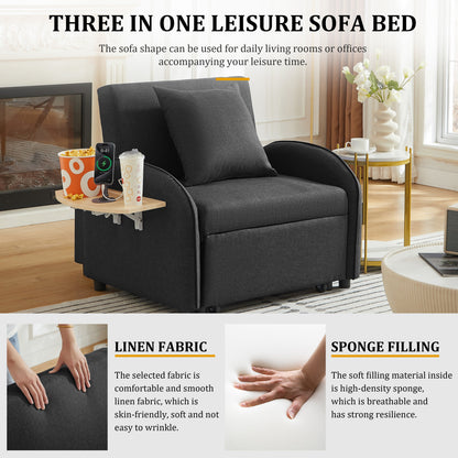 High Density Linen 3 In 1 Convertible Bed Sofa