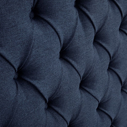 Transitional Upholstery Headboard blue denim-textured fabric with tufting on Tampa Home & Garden Store