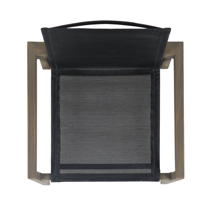 Belfast Dining Chair Set with black mesh seat and acacia wood frame HouseOfZazla on Tampa Home & Garden Store